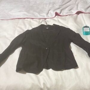 mercer & madison Black Single-Button Women's Blazer Jacket